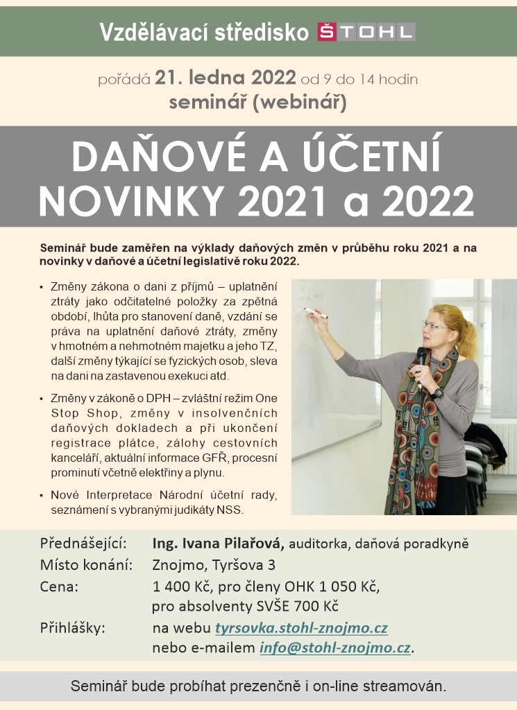 Letáček - Daňové a účetní novinky